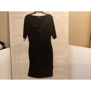 lauren ralph lauren dress 12 black short sleeve lined